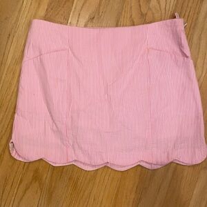 Lily Pulitzer pink striped scalloped skirt